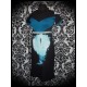Robe noire Design By Humans détails bleus motif clair de lune - taille M/L
