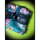 Teal zippered purse floral print