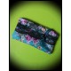 Petite pochette zippée motif floral bleu canard 