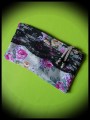 Petite pochette zippée motif floral crème