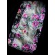 Robe noire motif floral crème - taille S/M