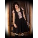 Robe noire motif floral crème - taille S/M