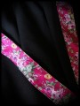 Jupe noire ceinture rose motif floral - taille S/M