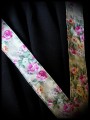 Jupe noire ceinture crème motif floral - taille M/L