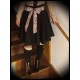 Black skirt cream floral printed belt - size M/L