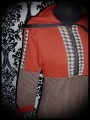 Orange hooded sweater brown gingham details - size S/M