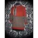 Orange hooded sweater brown gingham details - size S/M