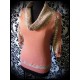 Peach sweater w/ cowl neck beige/orange/gold details - size S/M