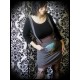 Grey/taupe strap skirt with pockets Threadless print - size S/M
