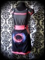 Dark grey top black light grey coral pink details - size M/L