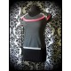 Dark grey top black light grey coral pink details - size M/L