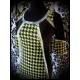 Black/lime green houndstooth dress - size S/M