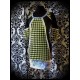 Robe pied de poule noir/vert anis - taille S/M