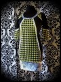 Robe pied de poule noir/vert anis - taille S/M