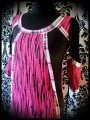 Black/hot pink striped dress plaid details - size S/M