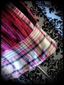 Black/hot pink striped dress plaid details - size S/M