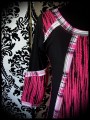 Robe rayée rose vif / noir détails carreaux - taille S/M