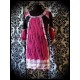 Robe rayée rose vif / noir détails carreaux - taille S/M