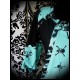 Black/mint green skull dress leopard details - size M/L