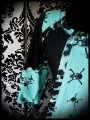 Black/mint green skull dress leopard details - size M/L