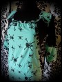 Robe têtes de mort vert d'eau / noir détails léopard - taille M/L