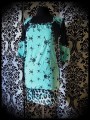 Black/mint green skull dress leopard details - size M/L