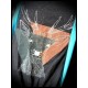 Black grey turquoise top dots details deer print - size S/M