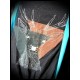 Haut noir gris turquoise détails pois motif cerf - taille S/M