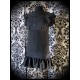 Black dress with open back upcycled mens suit - size XS/S