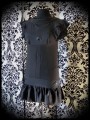 Black dress with open back upcycled mens suit - size XS/S