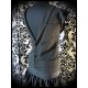 Black dress with open back upcycled mens suit - size XS/S