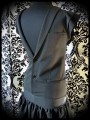 Black dress with open back upcycled mens suit - size XS/S