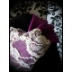 Plum / cream lace twisted turban