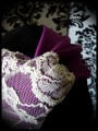 Plum / cream lace twisted turban