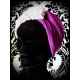 Turban effet croisé prune dentelle crème