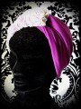 Plum / cream lace twisted turban
