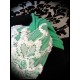 Green / cream lace twisted turban