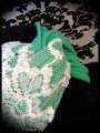 Green / cream lace twisted turban