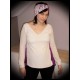 Cream gold top with plum muslin back - size S/M