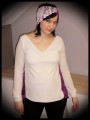 Cream gold top with plum muslin back - size S/M