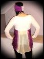 Cream gold top with plum muslin back - size S/M