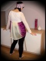 Cream gold top with plum muslin back - size S/M