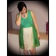 Green / cream dress with muslin - size S/M