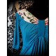 Teal draped dress with open back - size S/M