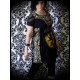 Robe Game of Thrones noir jaune détails bronze - taille S/M