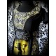 Robe Game of Thrones noir jaune détails bronze - taille S/M