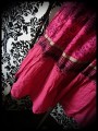 Robe fines bretelles rose pâle rose vif détail dentelle marron - taille S/M