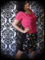 Black wiggle skirt multicolored birds print - size M