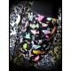 Black wiggle skirt multicolored birds print - size M