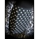 Black wiggle skirt white dots print - size S